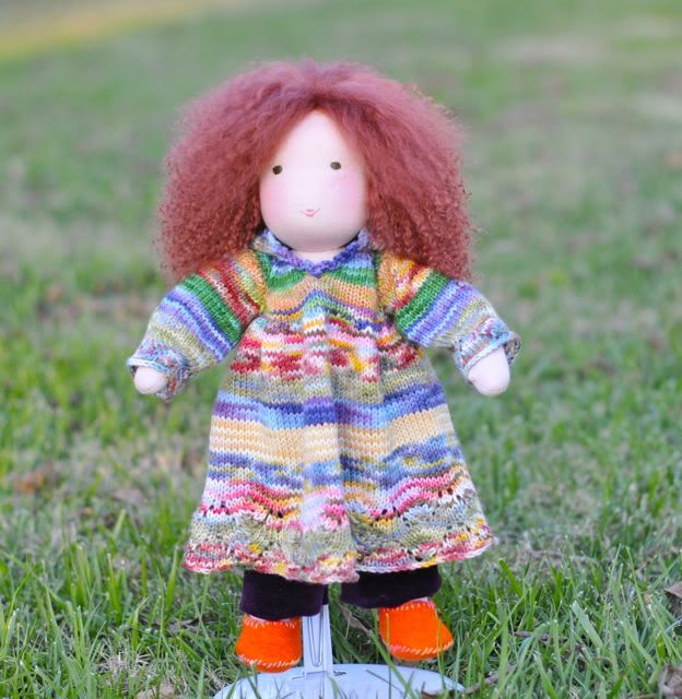 "Juniper" a WoolCreations Ringalina Doll is invited to the tea party