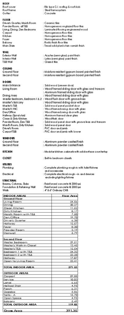 Sarasota Specification