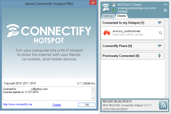 Tempat download: Connectify Pro 3.7.1.25486
