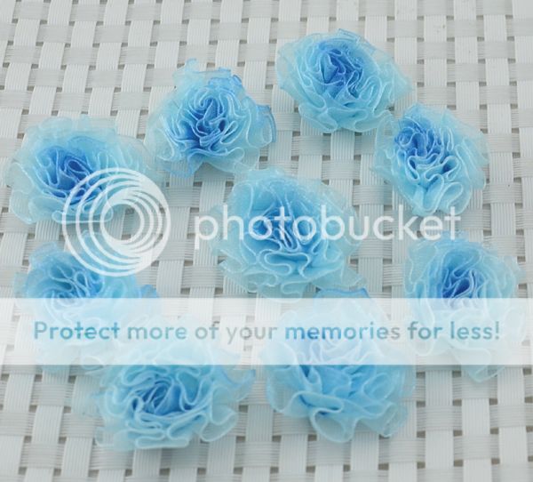 15pcs Organza Ribbon Carnation Flower Appliques Craft Wedding