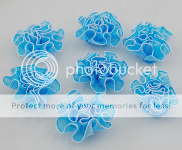 10pcs Organza Ribbon Carnation Flower Appliques Craft Wedding