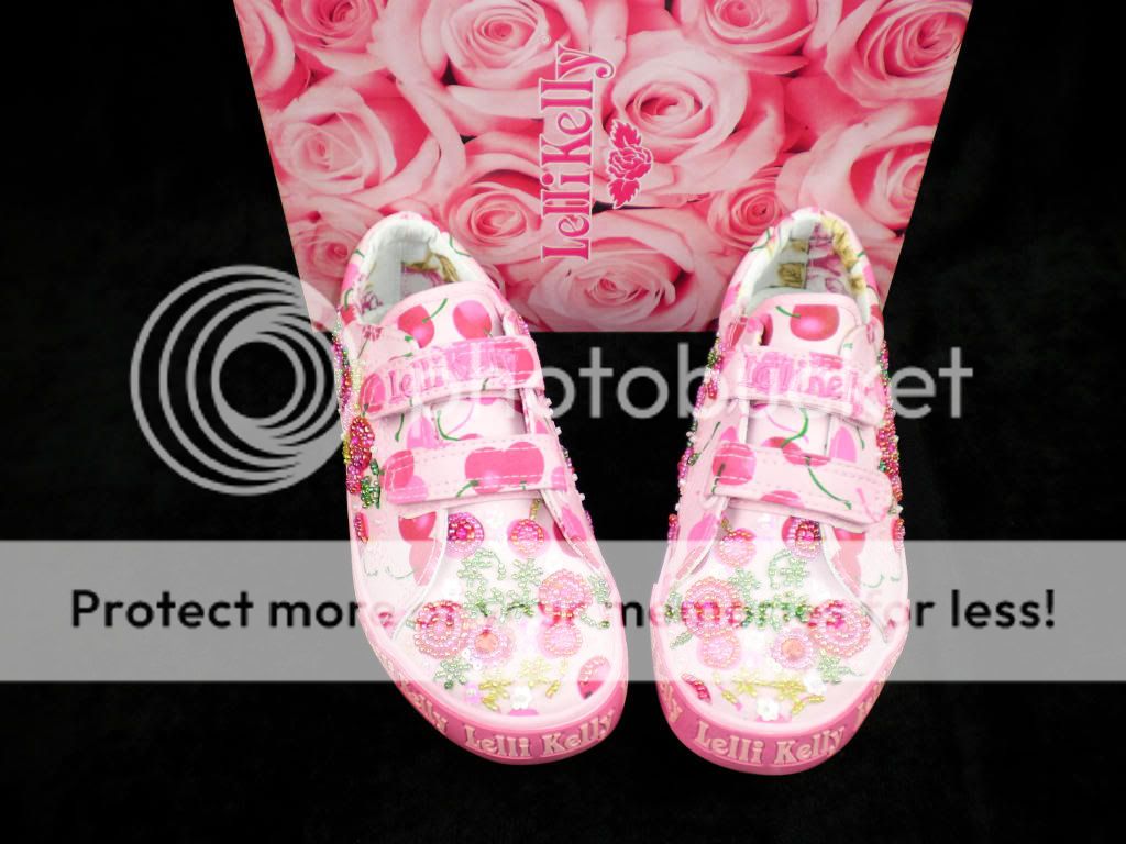 NIB Lelli Kelly 2011 Cherry Pink Velcro Shoes EU 25 33  