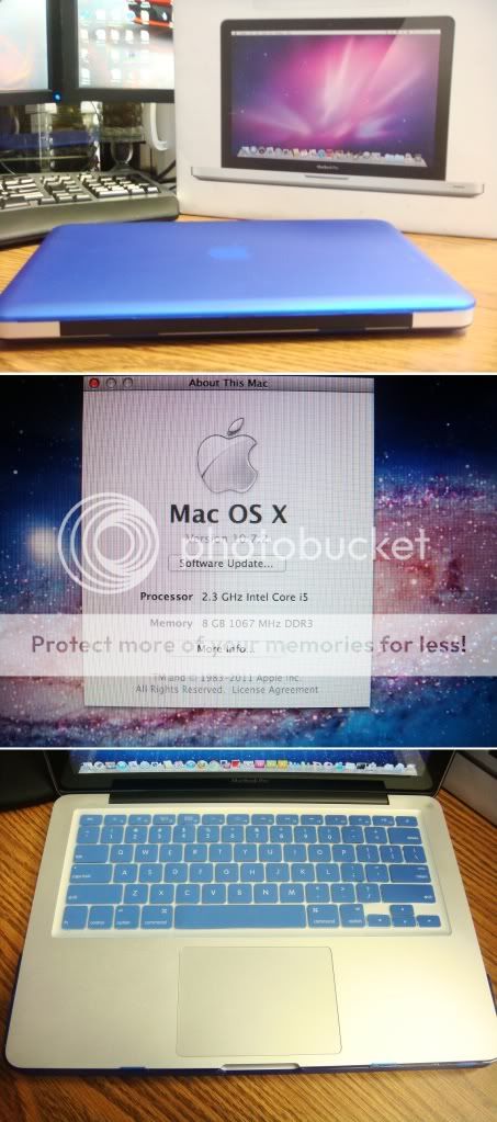   Macbook Pro 13.3 i5 2.3GHz 8GB DDR3 RAM 1TB Hard Drive Mac OSX + Win7